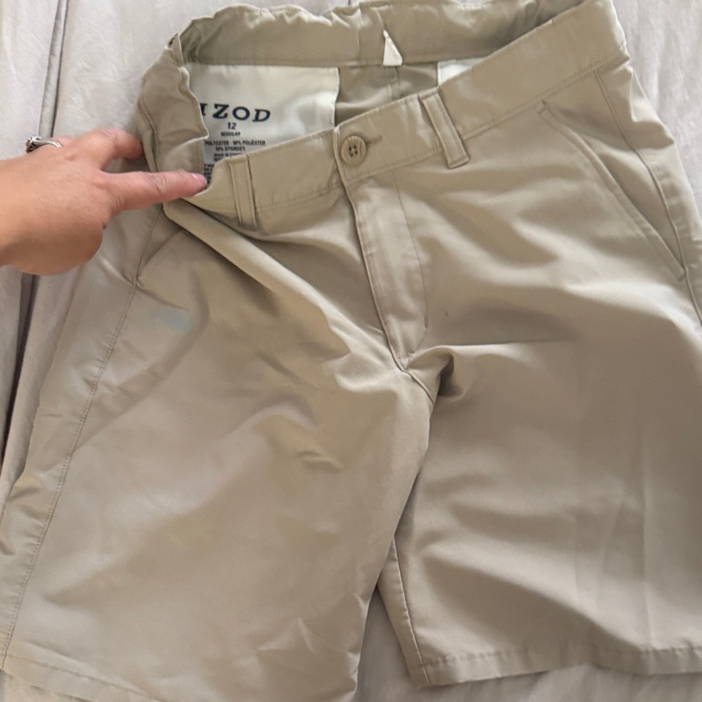 IZOD kids Khaki Flat Front Shorts